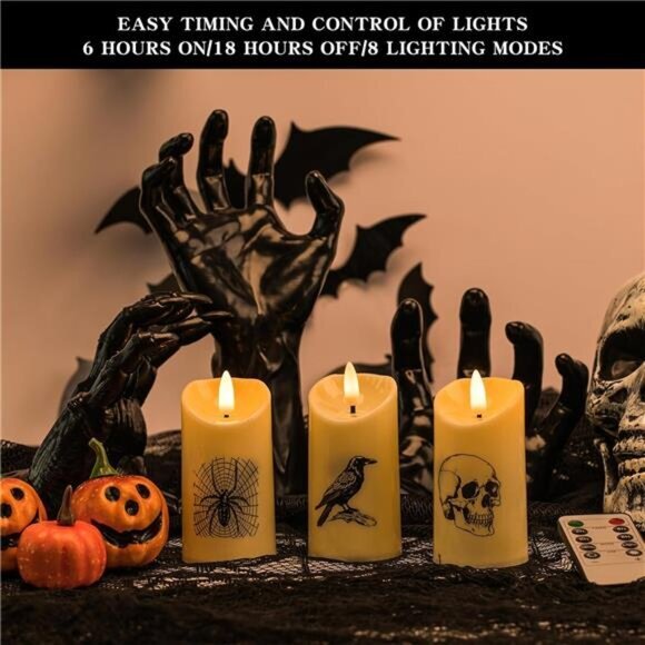 3pcs Creepy Hands Halloween Wall Decor - LED Lights with‎ Remote Control - Picture 5 of 7